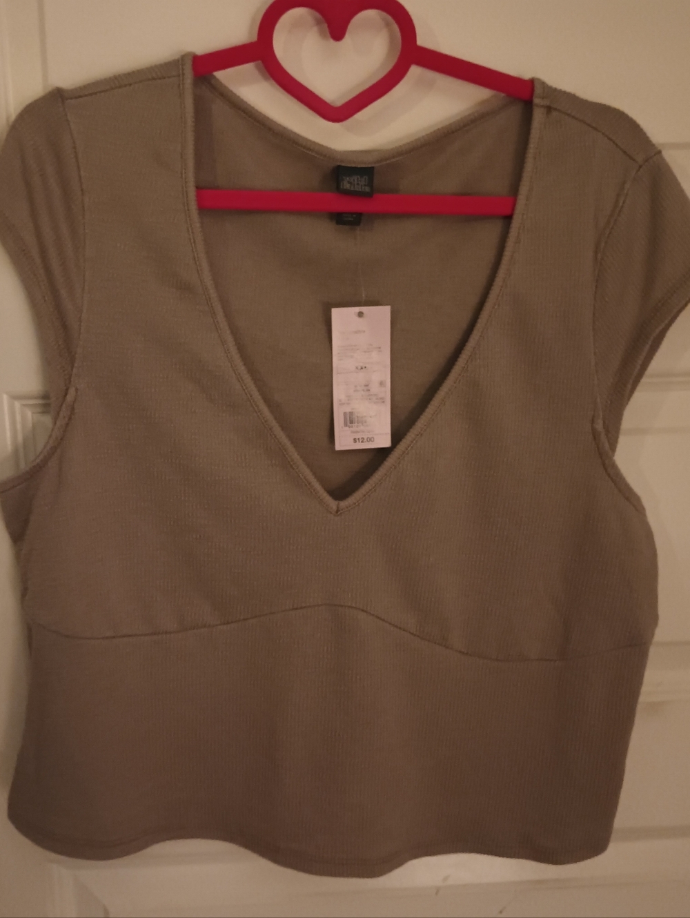 wild fable Taupe Ribbed V-Neck Tank
